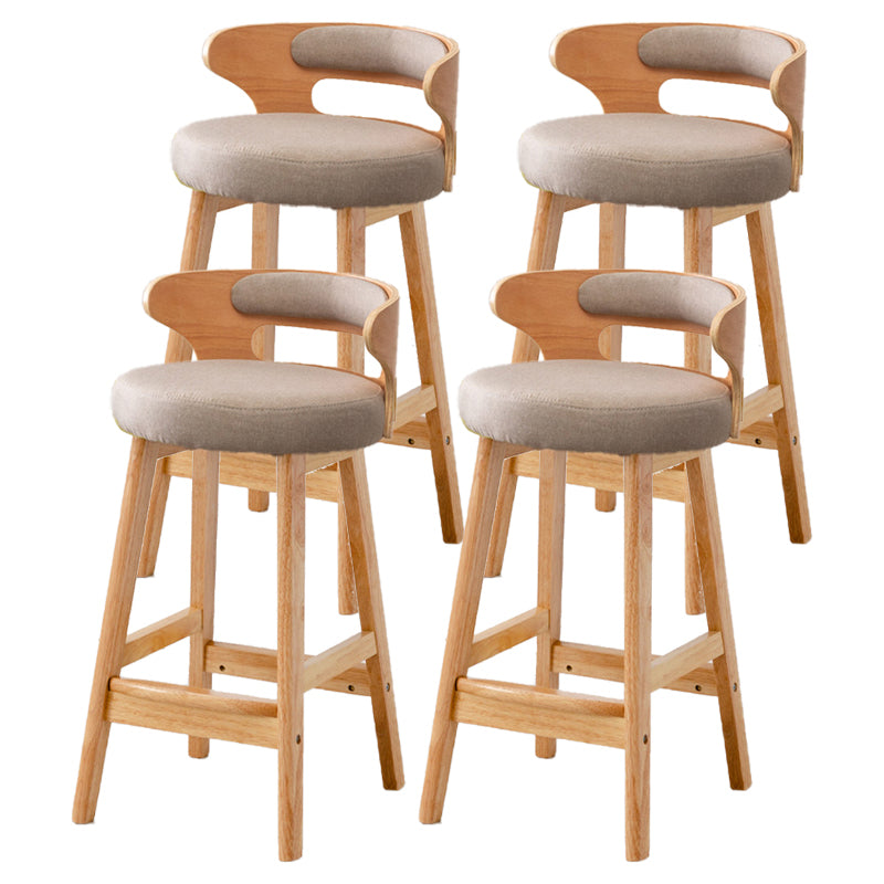 Scandinavische lage rug gestoffeerde voetsteun barkruk Home rubberwood kruk