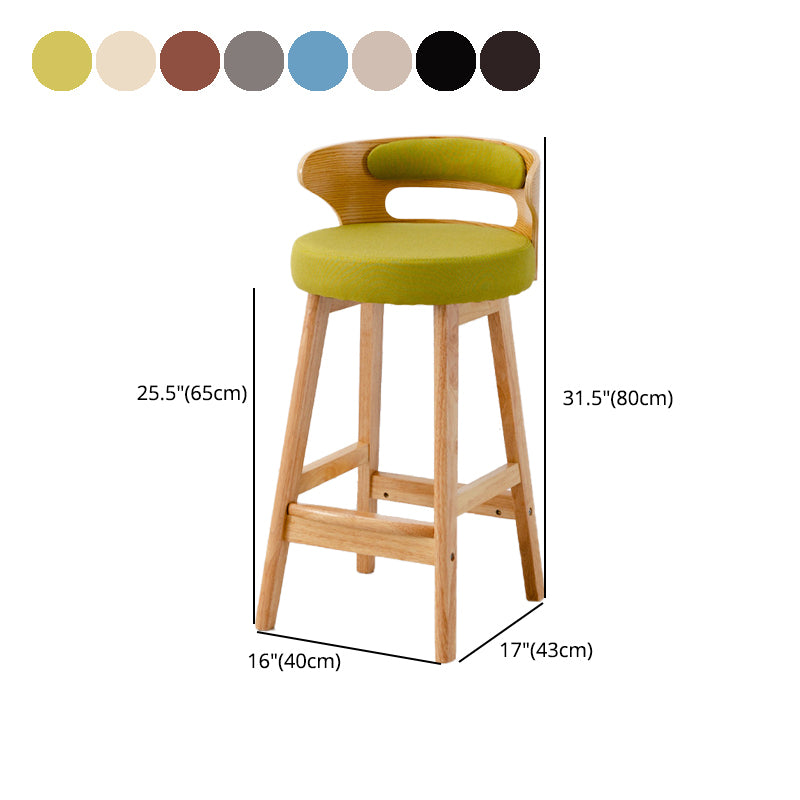 Scandinavische lage rug gestoffeerde voetsteun barkruk Home rubberwood kruk