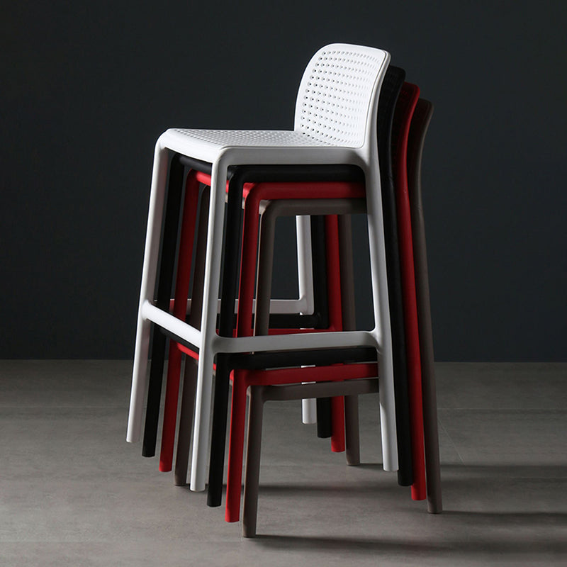 29.9 inch Plastic Contemporary Armless Stool Low Back Bar Stool for Restaurant