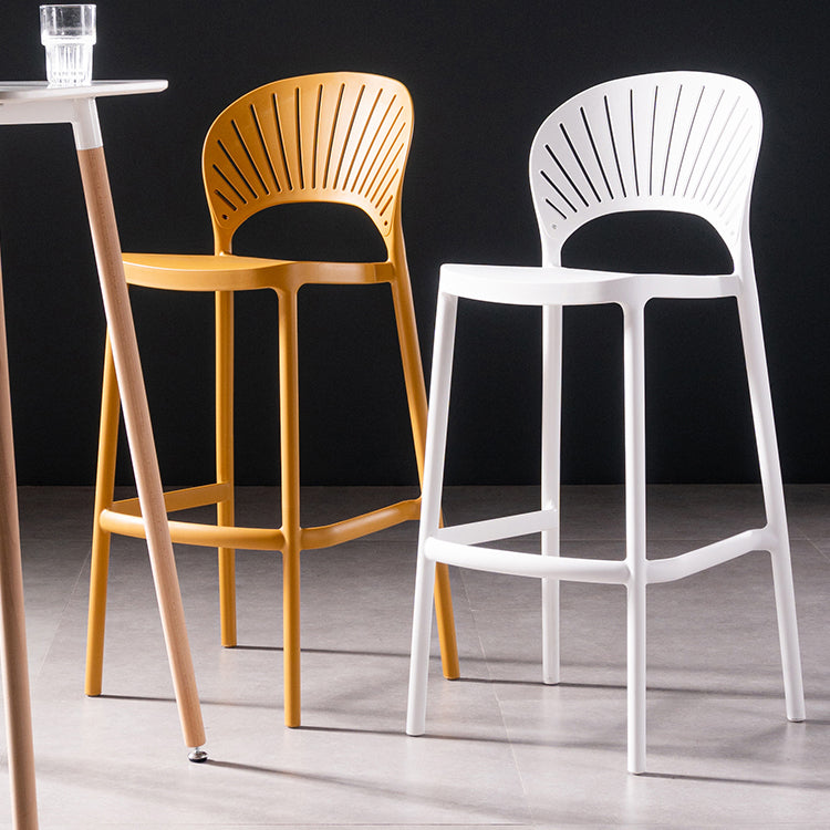Taburete de bar trasero completo del taburete sin brazos contemporáneo plástico del comedor de la cocina