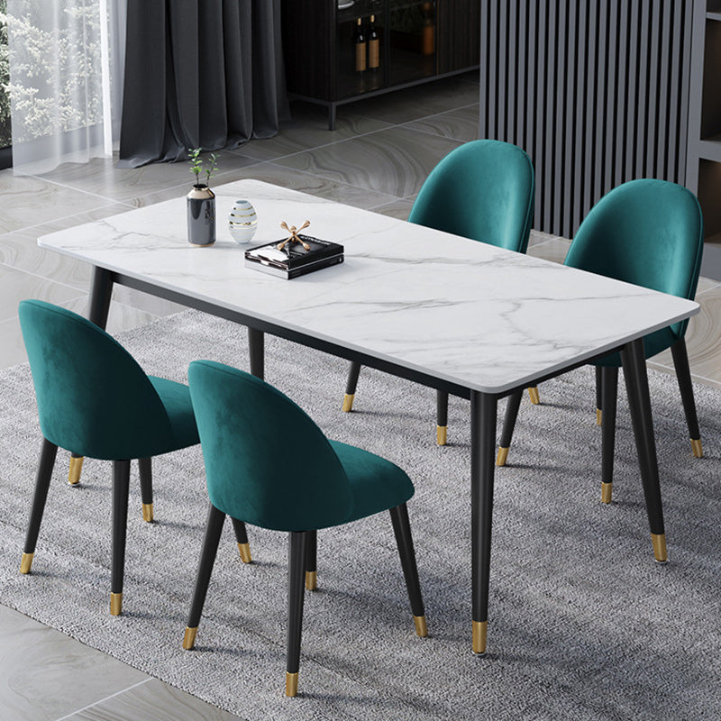 Glam Style 1/2/3/5/7 Pieces Dining Set White-gold Table Kitchen Set for Dining Room