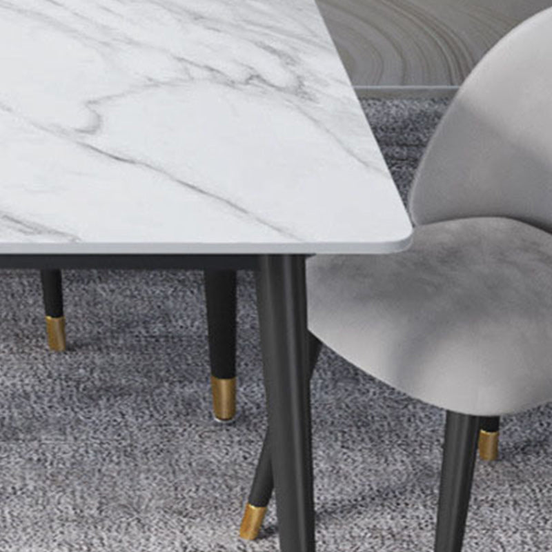 Glam Style 1/2/3/5/7 Pieces Dining Set White-gold Table Kitchen Set for Dining Room