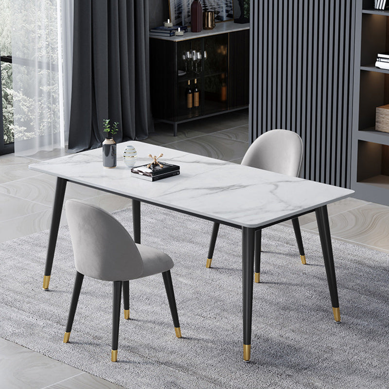 Glam Style 1/2/3/5/7 Pieces Dining Set White-gold Table Kitchen Set for Dining Room