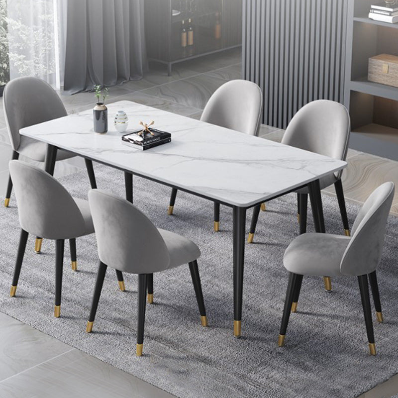 Glam Style 1/2/3/5/7 Pieces Dining Set White-gold Table Kitchen Set for Dining Room