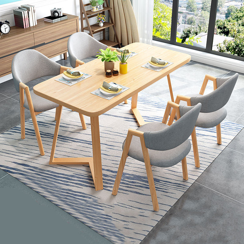 Modern 1/2/5 Pieces Dining Set Rectangle Wood Dining Table Set for Dining Room