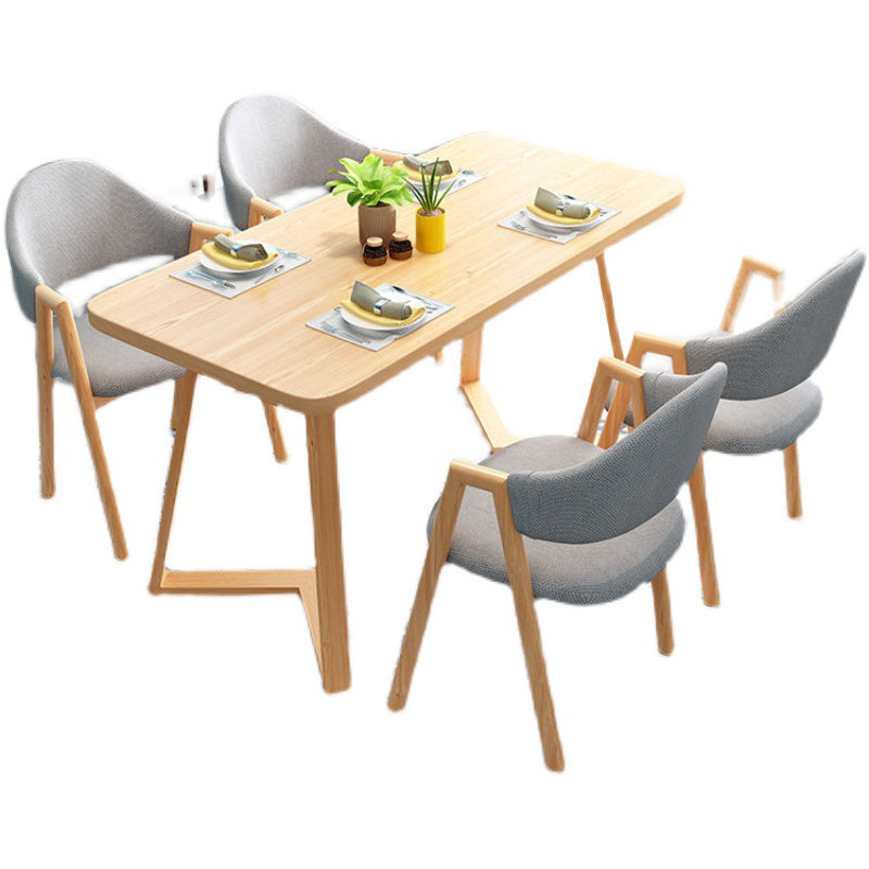 Modern 1/2/5 Pieces Dining Set Rectangle Wood Dining Table Set for Dining Room