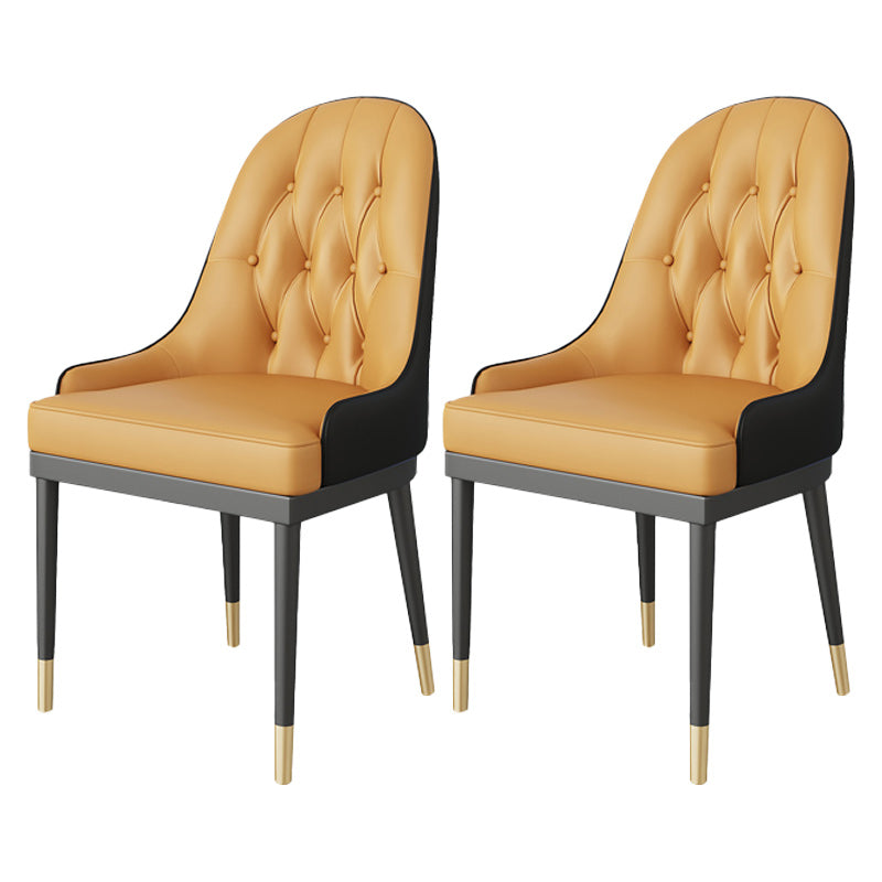 Leather Upholstered Chair Set Scandinavian 1/2/5 Pieces White Dining Table and Chairs