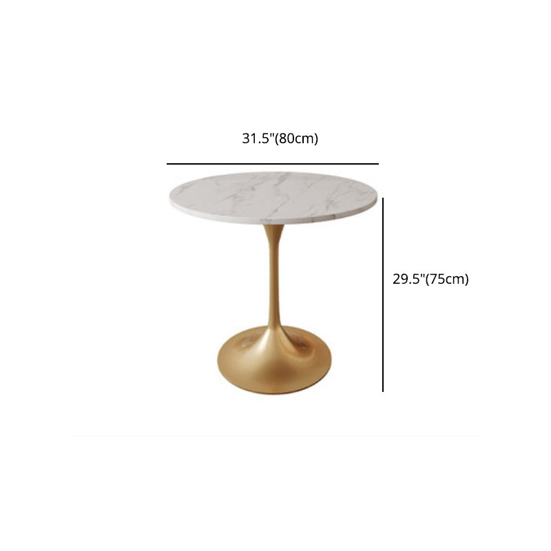 Glam Style 1/5 Pieces Dining Set White-gold Table Kitchen Set for Dining Room
