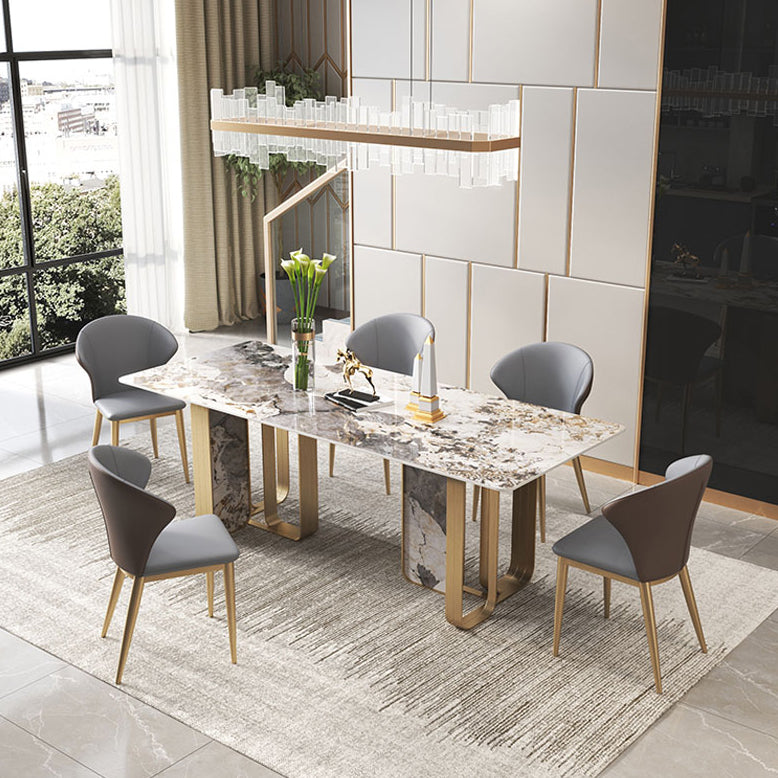 Scandinavian Style 1/3/4/5/6/7/8/9 Pieces Furniture Rectangle Sintered Stone Dining Set