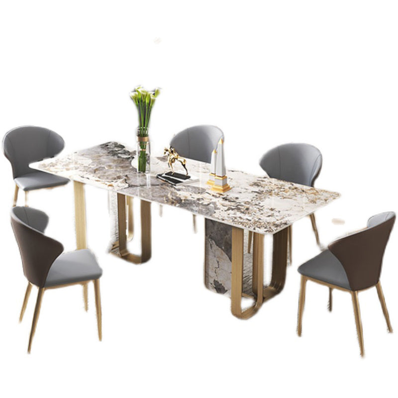 Scandinavian Style 1/3/4/5/6/7/8/9 Pieces Furniture Rectangle Sintered Stone Dining Set