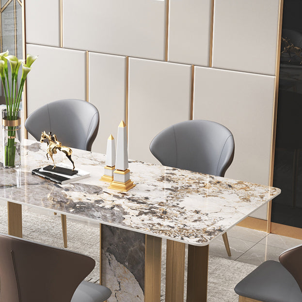 Scandinavian Style 1/3/4/5/6/7/8/9 Pieces Furniture Rectangle Sintered Stone Dining Set