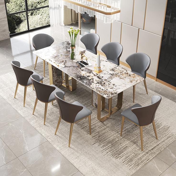 Scandinavian Style 1/3/4/5/6/7/8/9 Pieces Furniture Rectangle Sintered Stone Dining Set