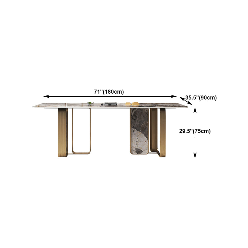Scandinavian Style 1/3/4/5/6/7/8/9 Pieces Furniture Rectangle Sintered Stone Dining Set