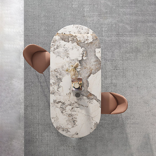 Minimalist Design 1/4/5/7 Pieces Furniture Oval Sintered Stone Top Dining Room Table Set