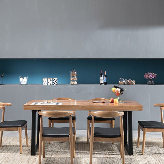 Industrial 1/2/5/7 Pieces Rectangle Dining Set Solid Wood Dining Table with Chairs