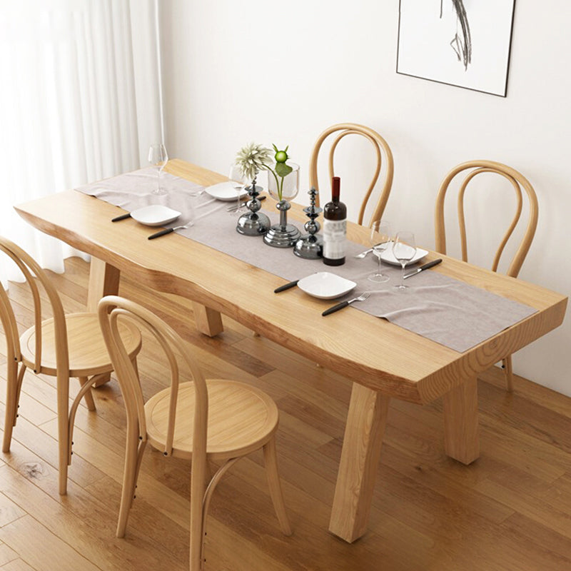 Rectangle Wooden Dining Table for Restaurant Modern Pine Table in Nature with 4 Legs