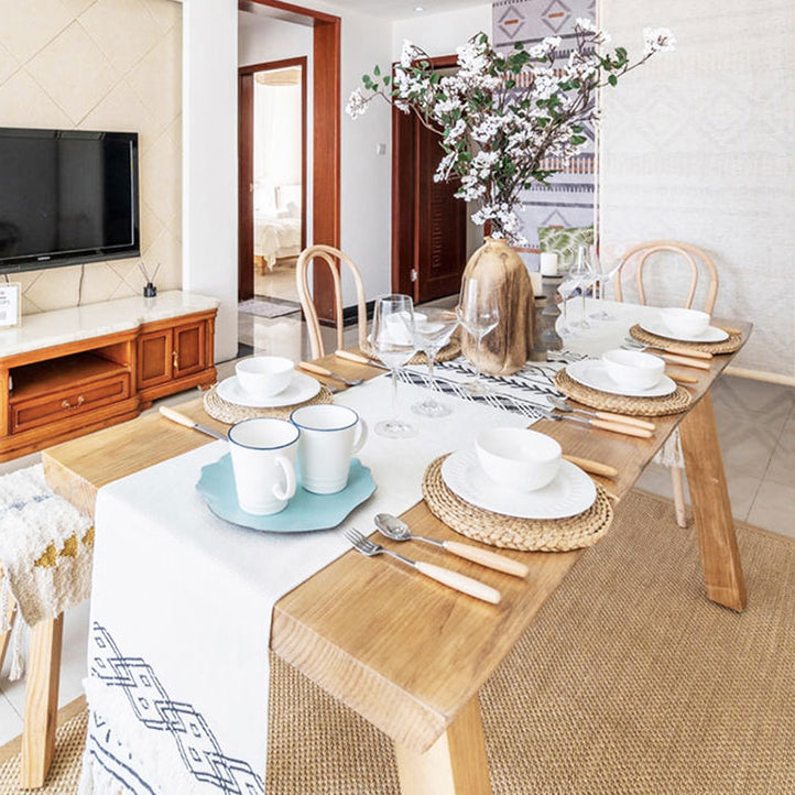 Rectangle Wooden Dining Table for Restaurant Modern Pine Table in Nature with 4 Legs