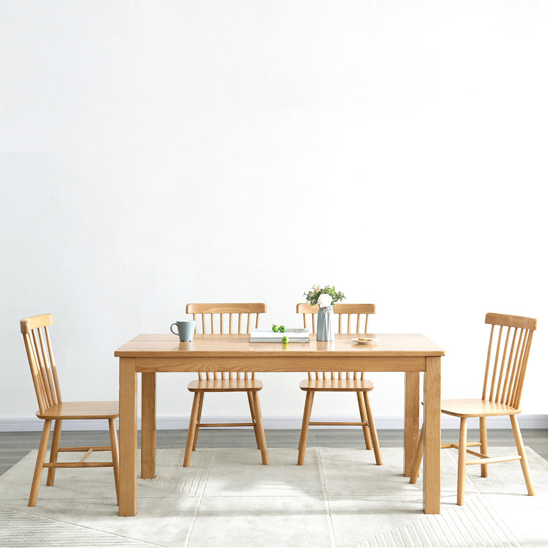 Table à manger rectangulaire de Style milieu du siècle, table à manger en bois massif pour la maison
