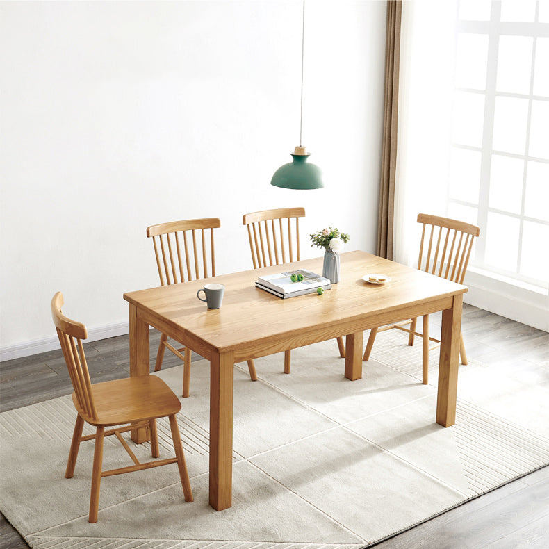 Table à manger rectangulaire de Style milieu du siècle, table à manger en bois massif pour la maison