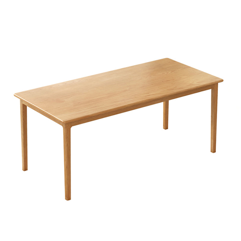 Rectangle Simplicity Dining Table Wood Color Fixed Table of Pinewood Solid Wood