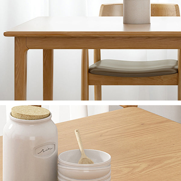 Rectangle Simplicity Dining Table Wood Color Fixed Table of Pinewood Solid Wood