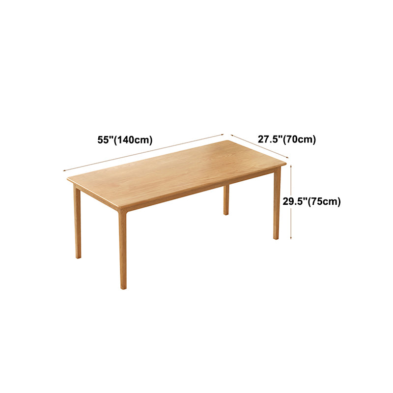 Rectangle Simplicity Dining Table Wood Color Fixed Table of Pinewood Solid Wood