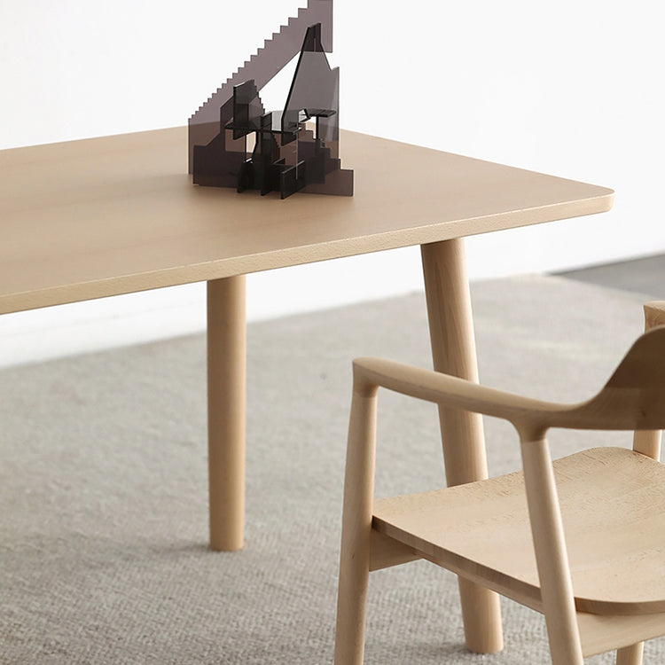 Mesa de pino rectangular moderno de madera maciza para cocina y comedor
