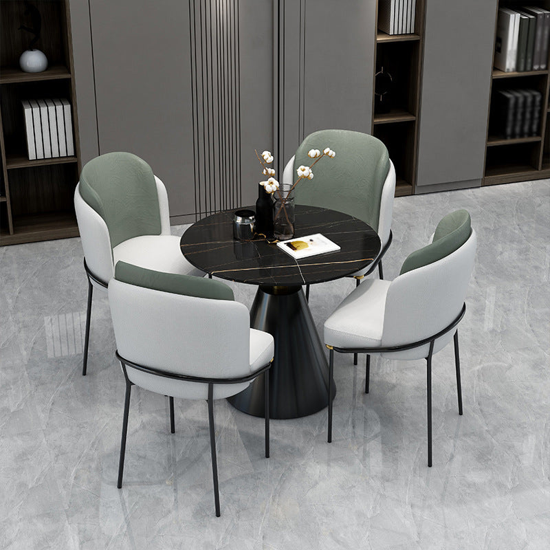 Gesinterde stenen eettafel moderne ronde eettafel met voetstukbasis