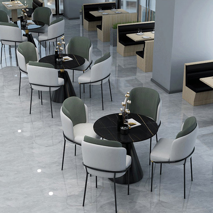 Gesinterde stenen eettafel moderne ronde eettafel met voetstukbasis