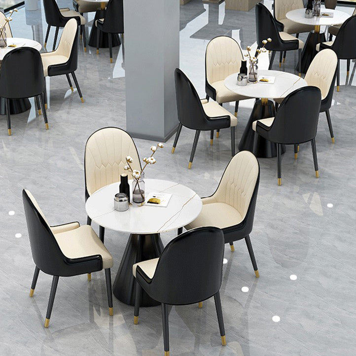 Gesinterde stenen eettafel moderne ronde eettafel met voetstukbasis