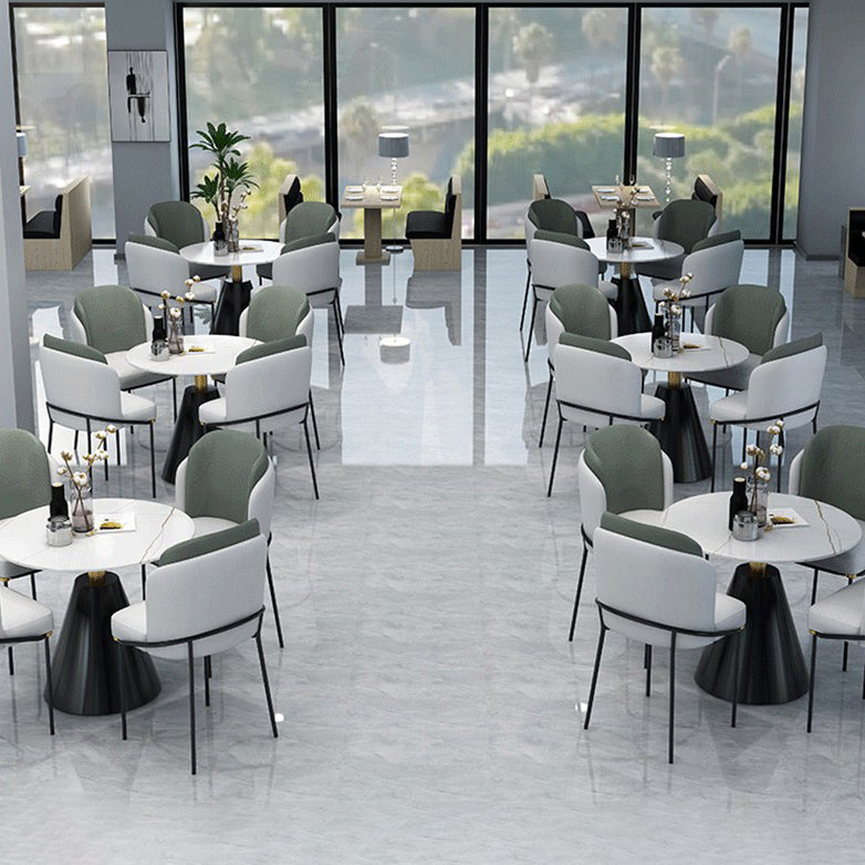 Gesinterde stenen eettafel moderne ronde eettafel met voetstukbasis