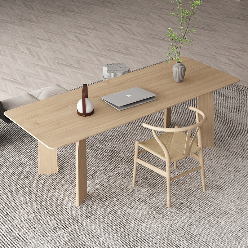 Mesa de comedor rectangular de 4 patas, mesa de comedor de madera maciza de estilo Simple para el hogar