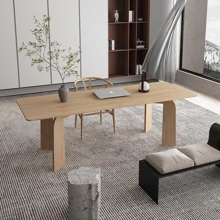 Mesa de comedor rectangular de 4 patas, mesa de comedor de madera maciza de estilo Simple para el hogar