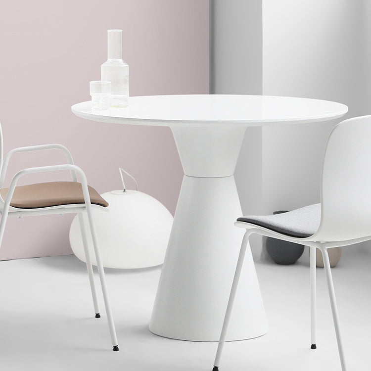 Moderne tulpenbasis eettafel hout en stalen ronde dinette tafel voor eetkamer