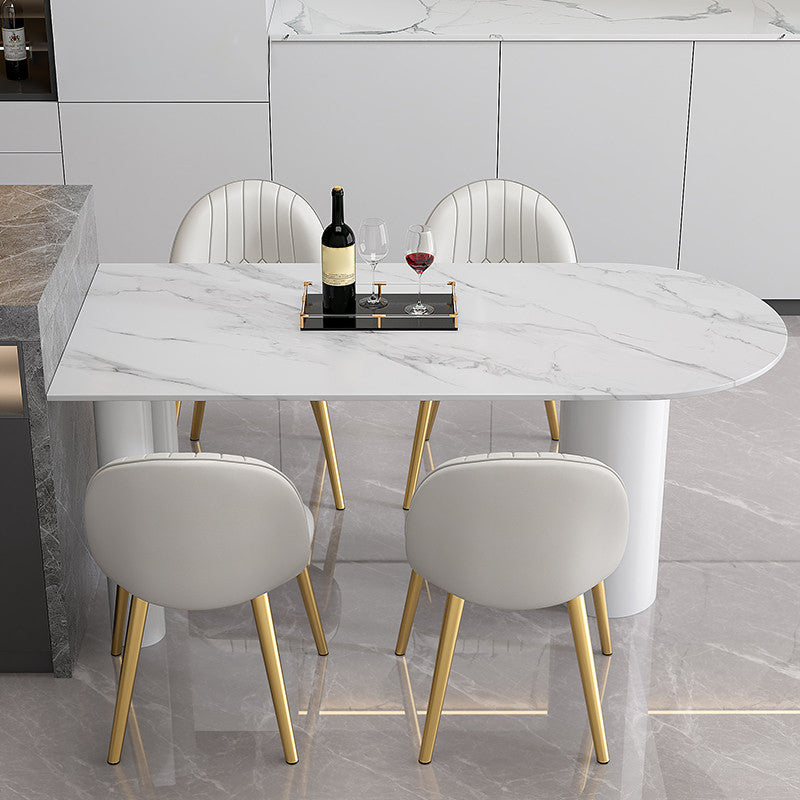 Moderner gesinterter Stein Esstisch 4 Beine Esstisch für Esszimmer