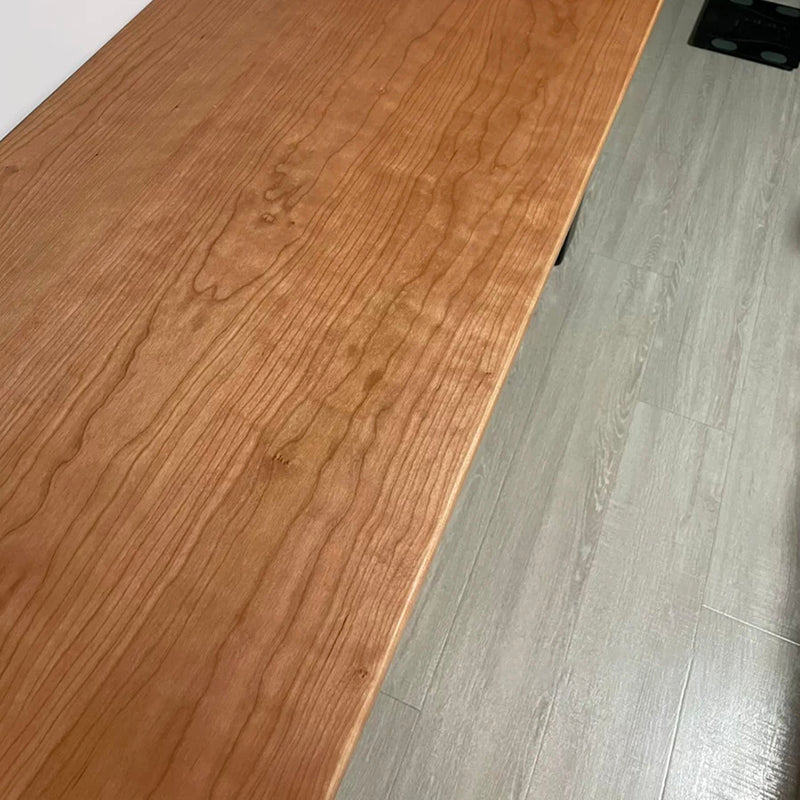 Mesa moderna de madera maciza para mesa rectangular de restaurantes con pedestal doble
