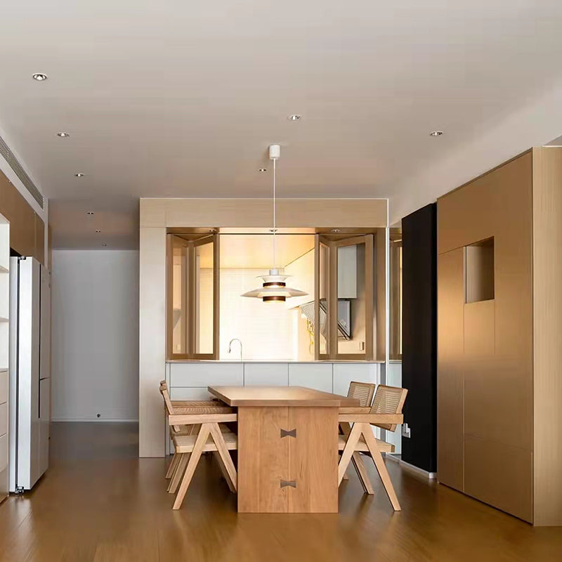 Mesa moderna de madera maciza para mesa rectangular de restaurantes con pedestal doble
