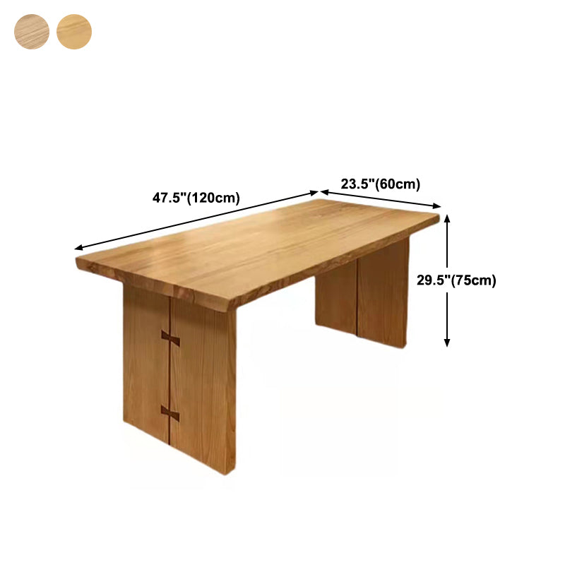 Mesa moderna de madera maciza para mesa rectangular de restaurantes con pedestal doble