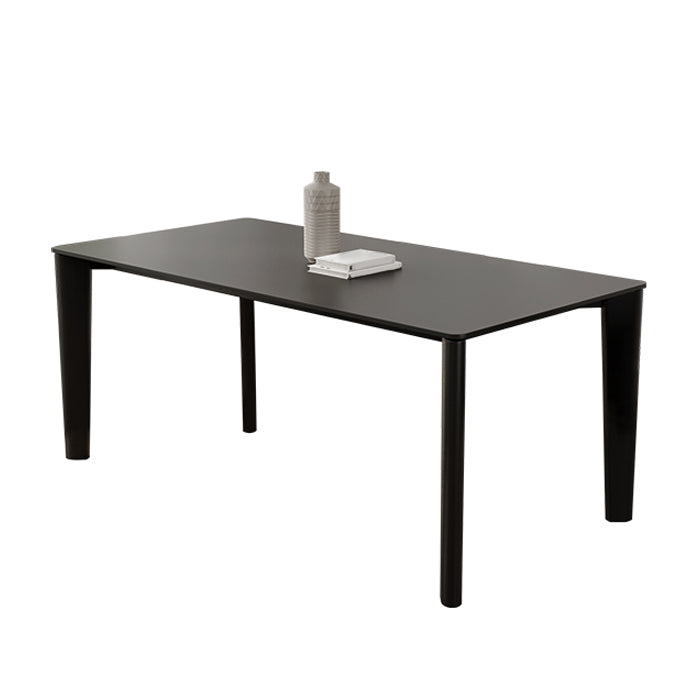 Top de piedra sinterizada Mesa negra moderna para la mesa de comedor rectangular de restaurantes con 4 patas