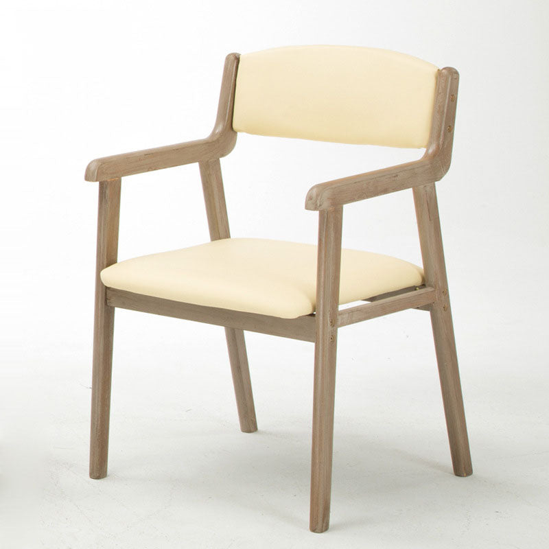 Silla de comedor tapizada de madera de caucho de granja con acabado mate abierto