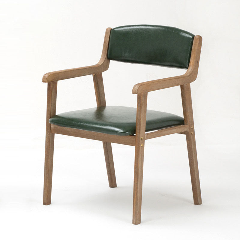 Silla de comedor tapizada de madera de caucho de granja con acabado mate abierto