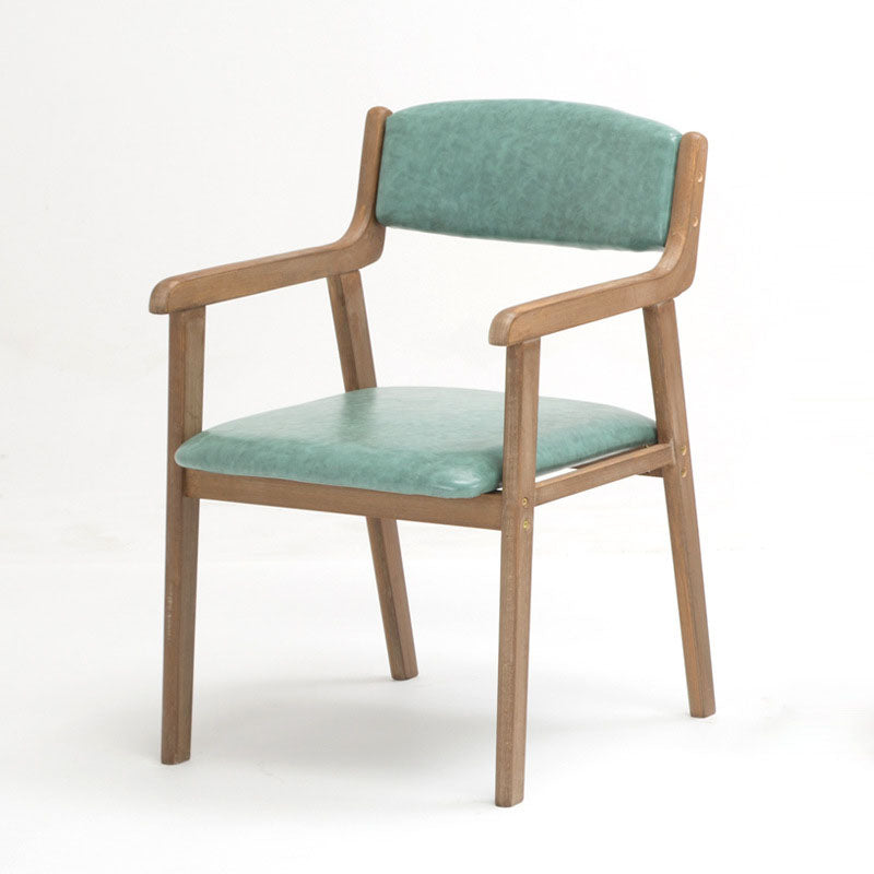 Boerderij rubberwood gestoffeerde fauteuil open eetkamerstoel met matte afwerking