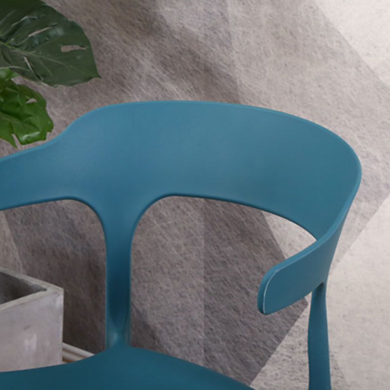Silla apilable de estilo moderno, sillas con respaldo abierto sin brazos y patas de plástico para cocina