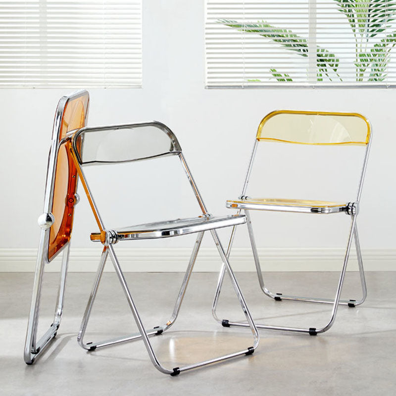 Plástico del diseño industrial que cena la silla lateral plegable de la parte posterior abierta sin brazos de la silla