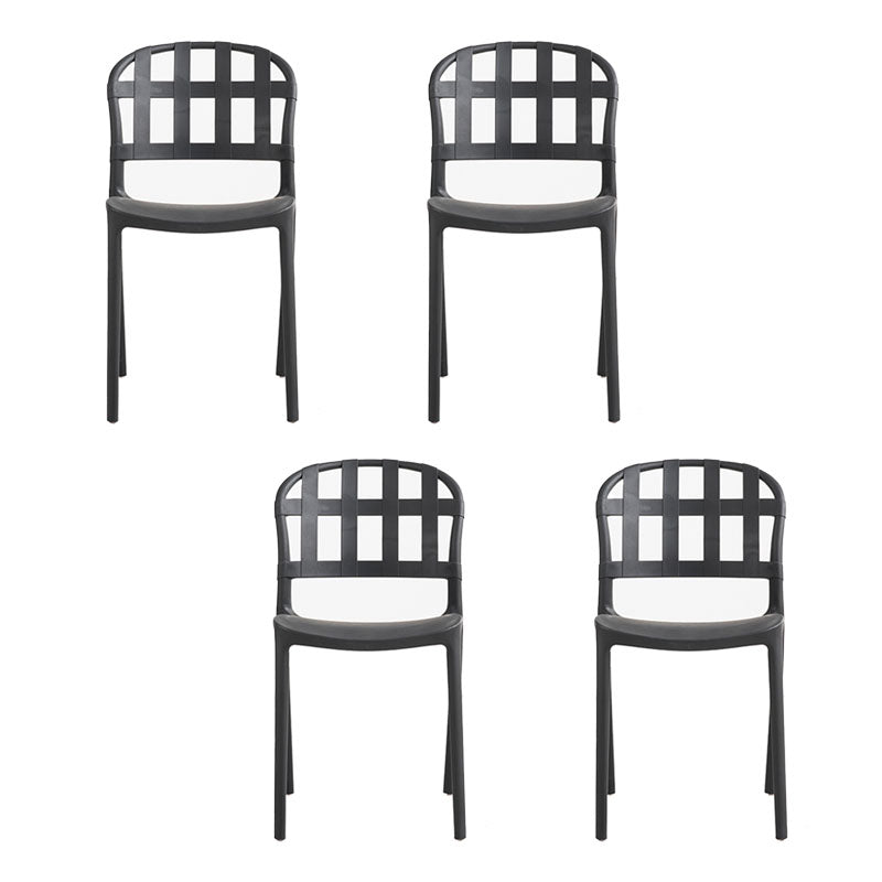 Sillas traseras abiertas sin brazos del estilo escandinavo que apilan la silla lateral plástica