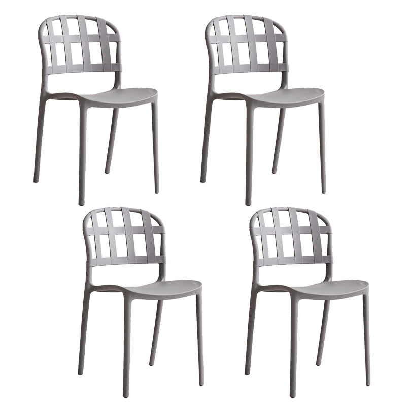 Sillas traseras abiertas sin brazos del estilo escandinavo que apilan la silla lateral plástica