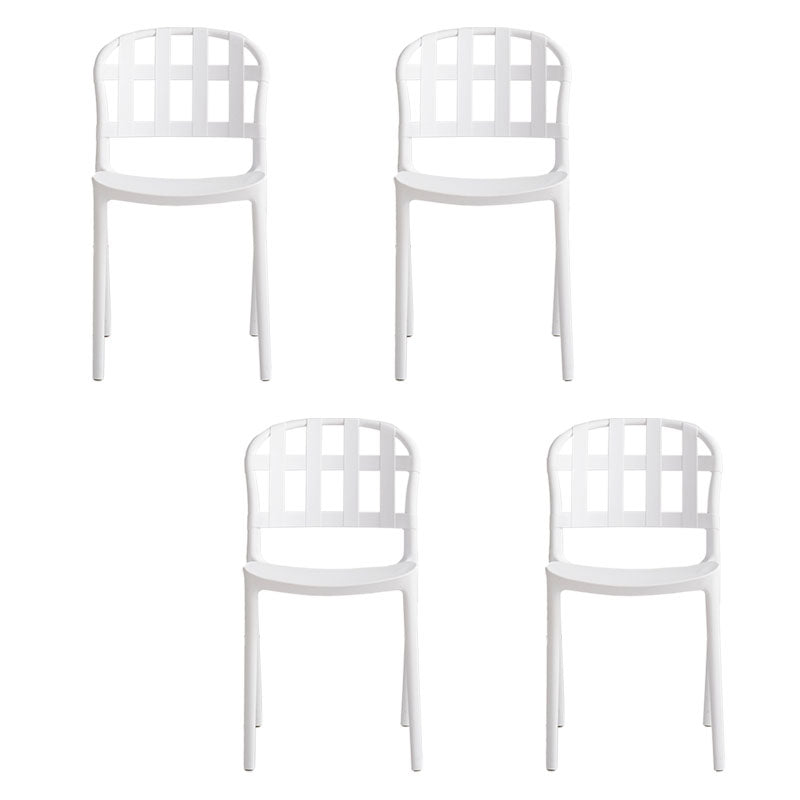 Sillas traseras abiertas sin brazos del estilo escandinavo que apilan la silla lateral plástica
