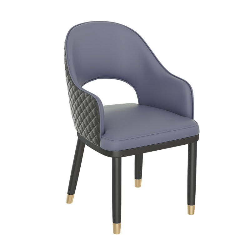 Scandinavische eetkamerstoelen met open rugleuning en kunstleer bijzetstoel
