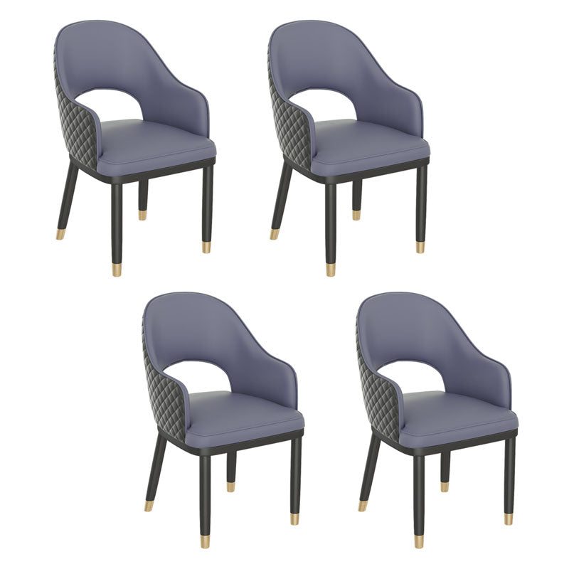 Silla escandinava con brazo trasero abierto, silla lateral de piel sintética