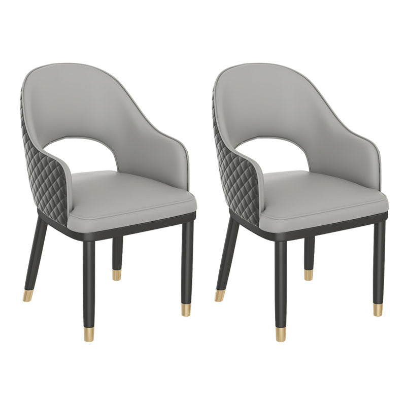 Silla escandinava con brazo trasero abierto, silla lateral de piel sintética